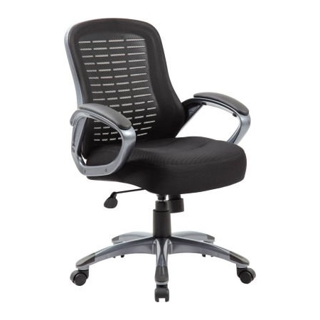 Boss Office Products Boss Mesh Office Chair - Fabric - High Back - Black B6756-BK